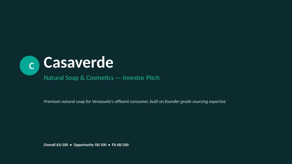 Casaverde pitch deck cover slide